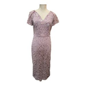 JS Collections Dress Size 4 Samara T-Length Dress Pinkish Lace Sequin